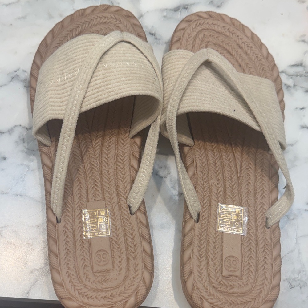 SHEIN Beige and Brown Sandals